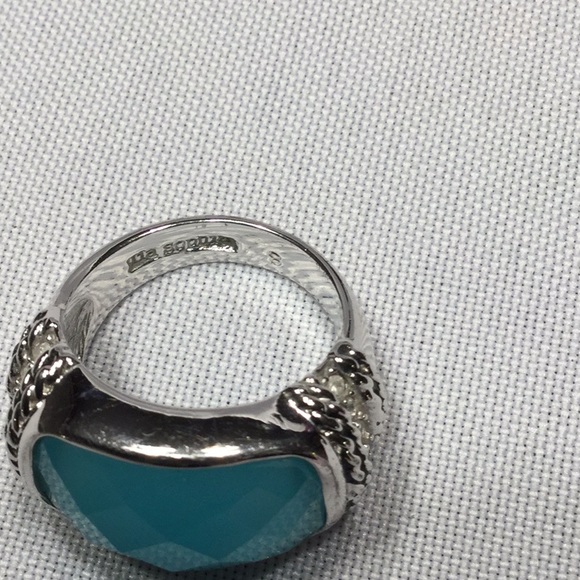 5/$25 ring size 8 turquoise stone & sparkles - Picture 3 of 5